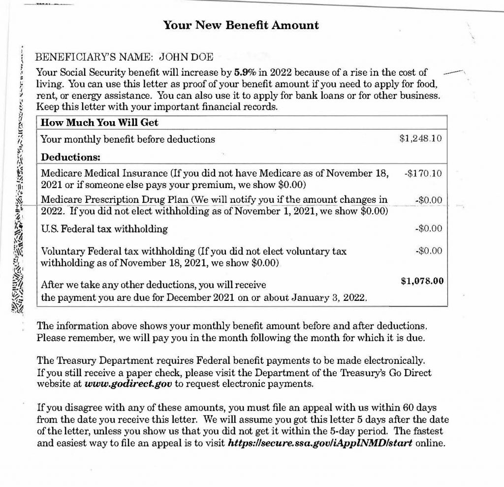 Save Your Social Security Benefit Info